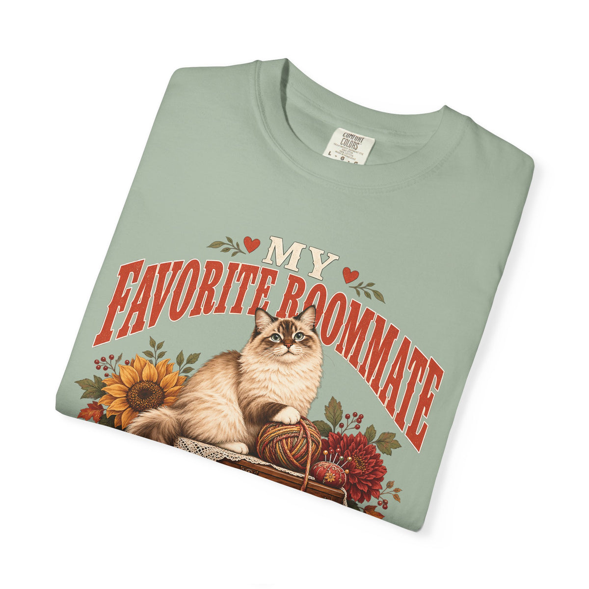 My Favorite Roommate Has a Tail T-Shirt – Cozy Cat Lover Tee