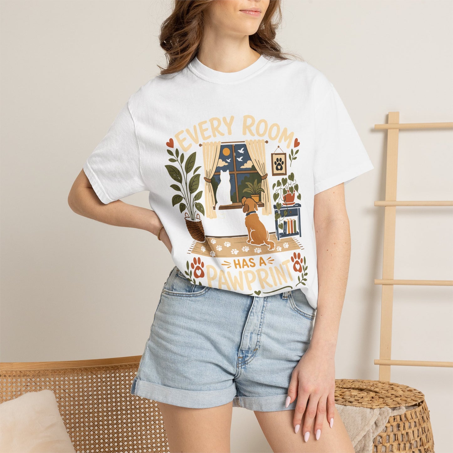 Every Room Has a Pawprint — Cute Pet Lover T-Shirt
