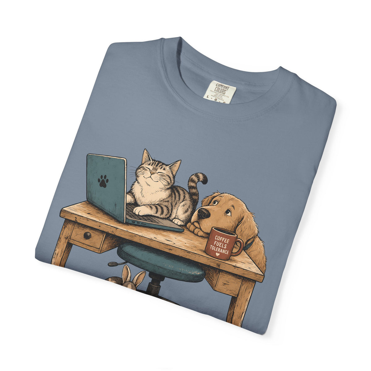 "Working Under Close Supervision" Funny Work From Home Pets T-Shirt