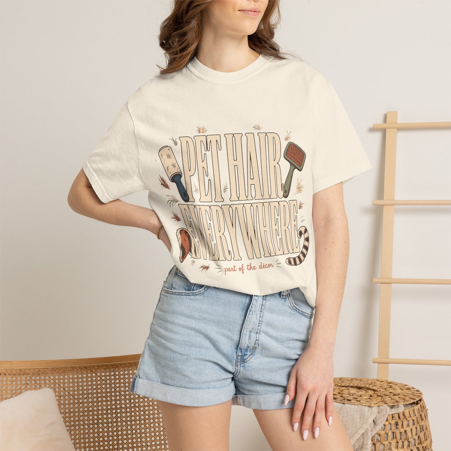 "Pet Hair Everywhere, Part of the Décor" Funny Pet Owner T-Shirt