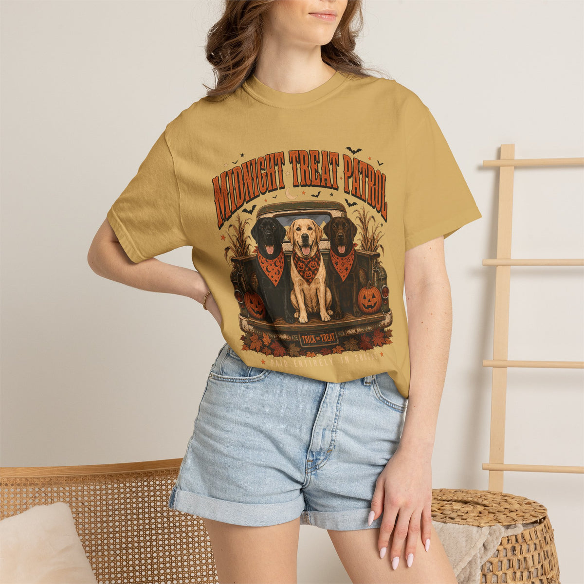 Midnight Treat Patrol Labrador T-Shirt – Funny Halloween Dog Lover Tee