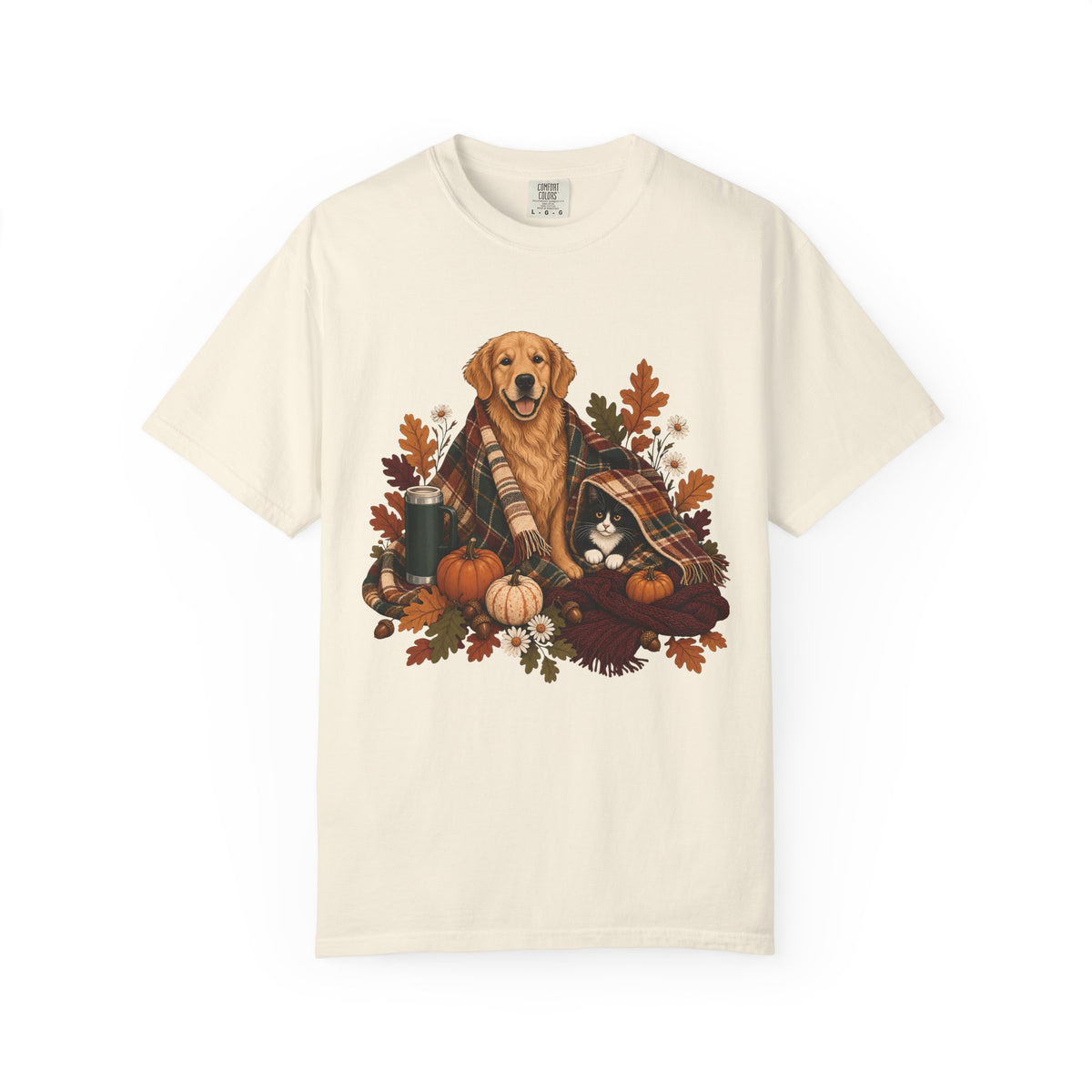 Cozy Fall Dog & Cat T-Shirt – Autumn Pet Parent Tee