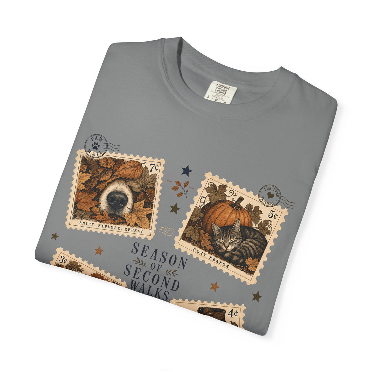 Season of Second Walks T-Shirt – Vintage Fall Dog Walking Pet Parent Tee