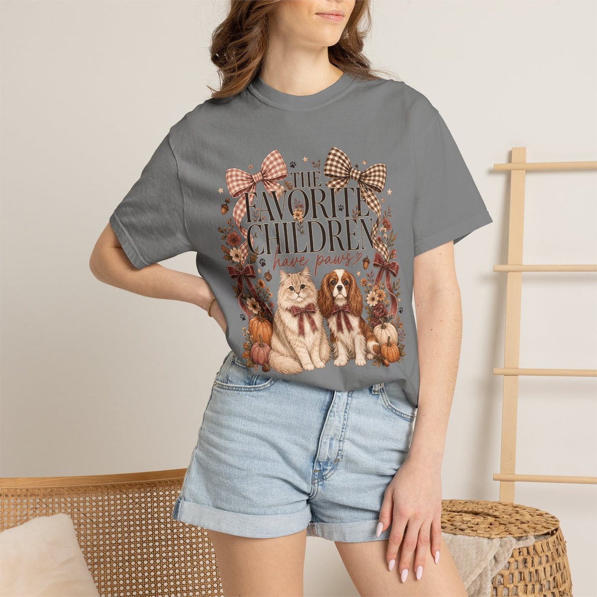 The Favorite Children Have Paws T-Shirt – Cute Dog & Cat Mom Fall Tee