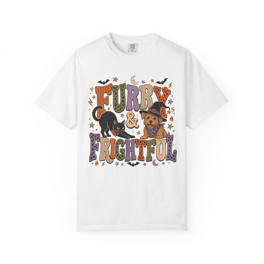 Furry & Frightful T-Shirt – Cute Halloween Dog & Cat Pet Lover T-Shirt