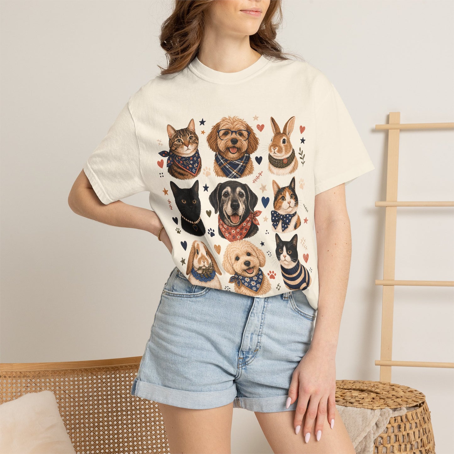 Boutique Pet Portrait Grid T-Shirt
