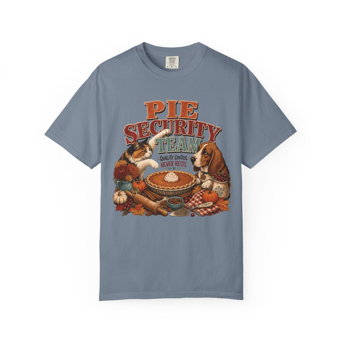 Pie Security Team – Funny Thanksgiving Dog & Cat T-Shirt