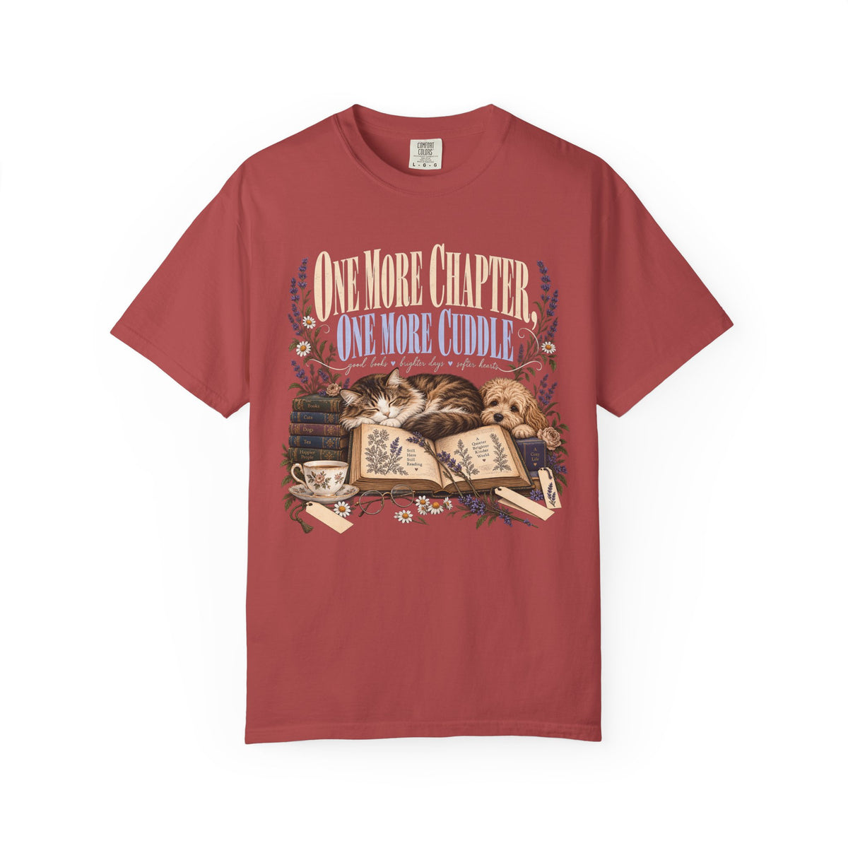 One More Chapter One More Cuddle T-Shirt – Book Lover Dog & Cat Tee