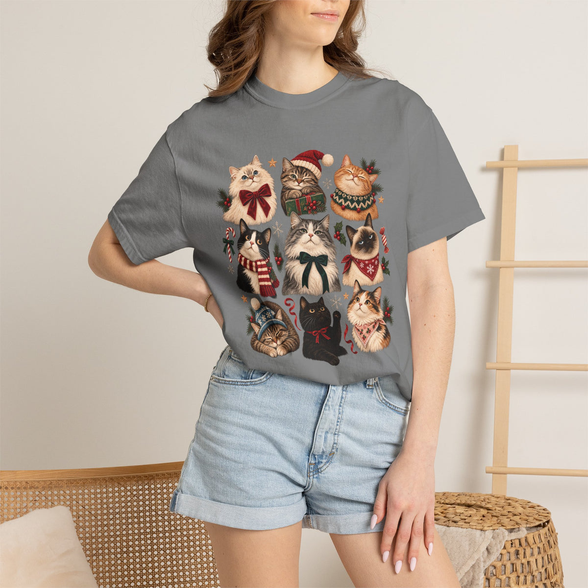 Christmas Cats T-Shirt – Festive Cat Lover & Multi-Cat Family Tee
