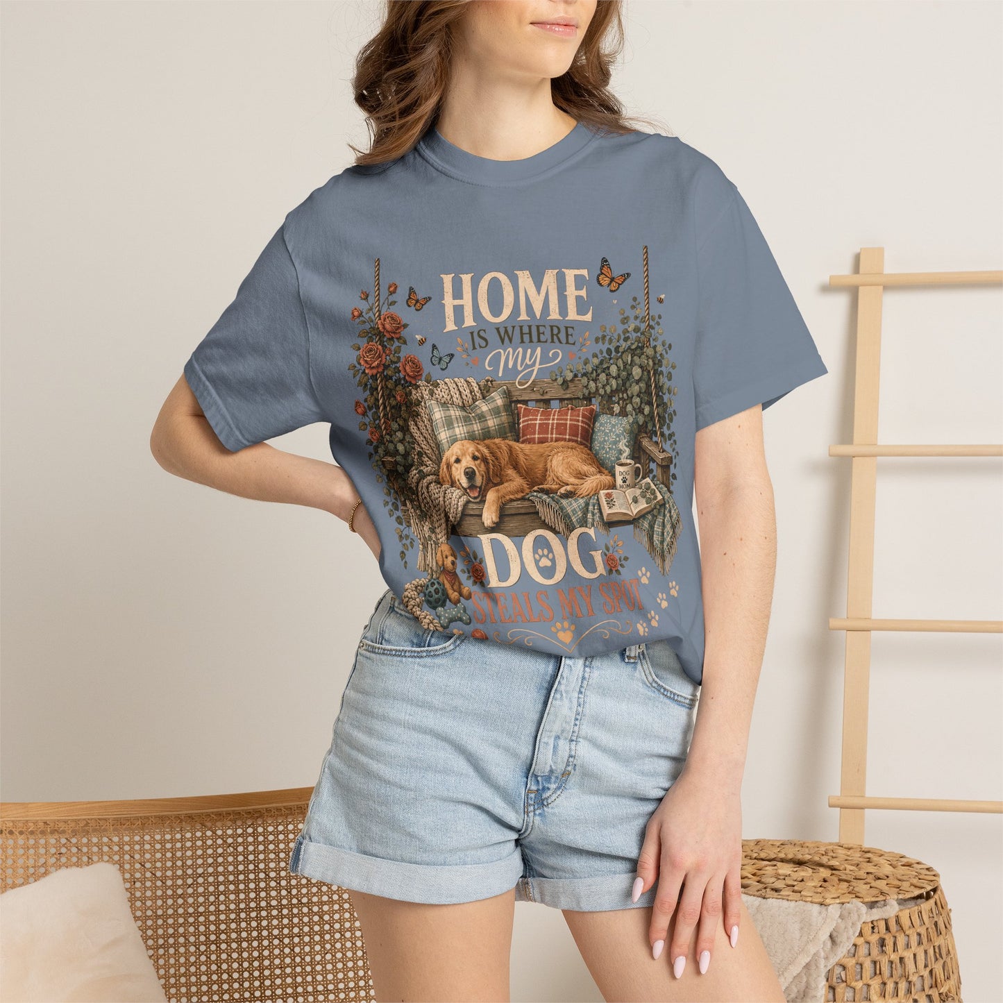 Home Is Where My Dog Steals My Spot, Golden Retriever T-Shirt