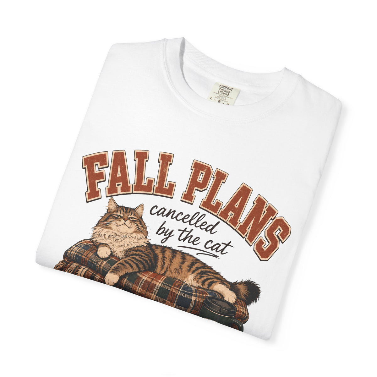 Fall Plans Cancelled By The Cat T-Shirt – Funny Autumn Cat Mom Tee