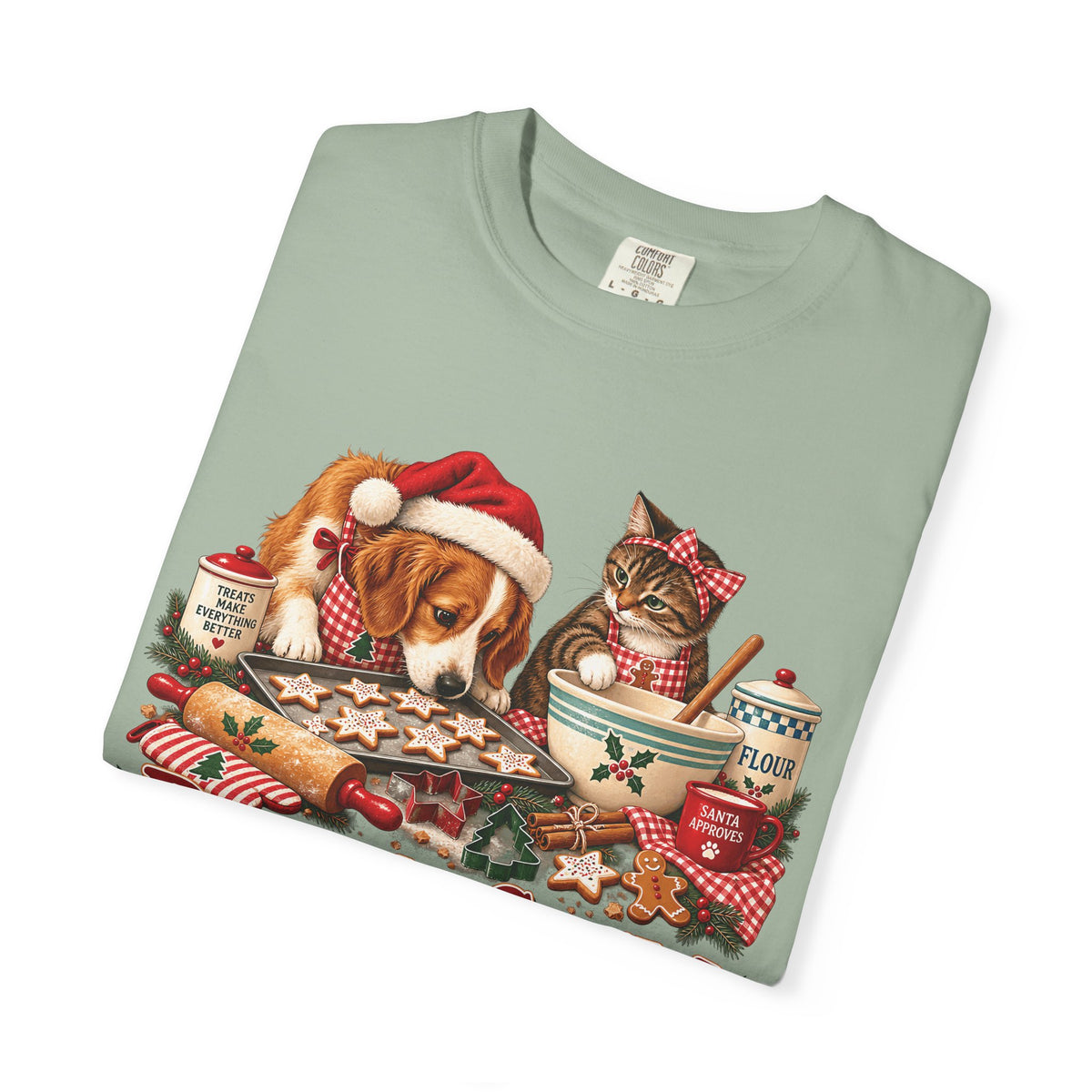 Baking Crew Two Paws Too Many T-Shirt – Funny Christmas Pet Baking Tee