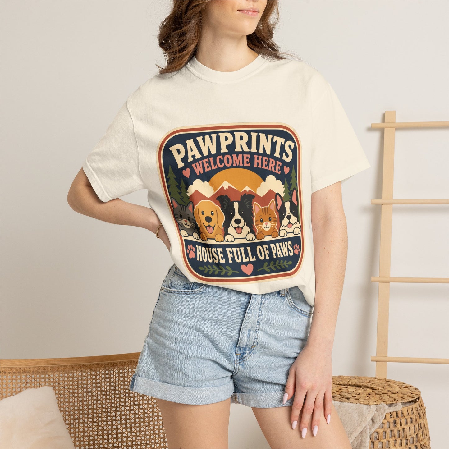 Pawprints Welcome Here Pet Lover  — Cute Pet Lover T-Shirt