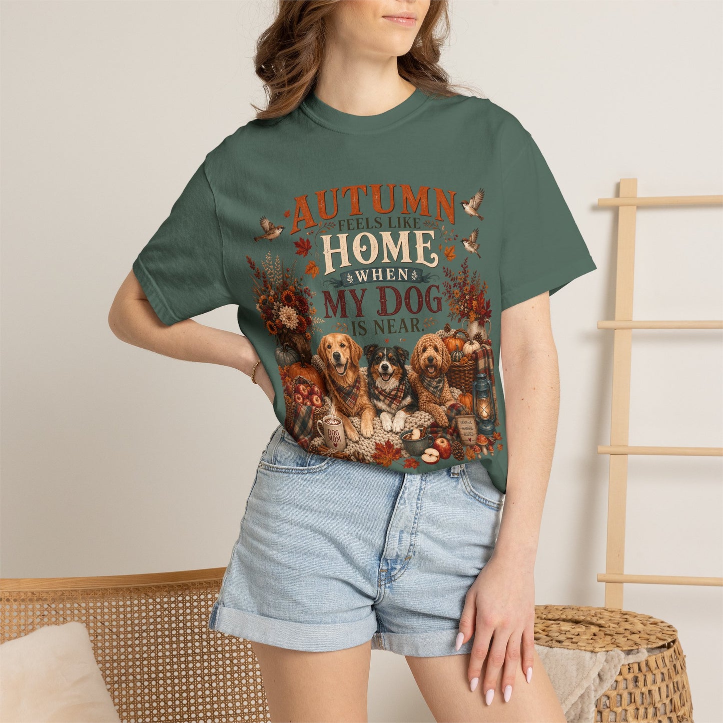 Autumn Feels Like Home Dog T-Shirt