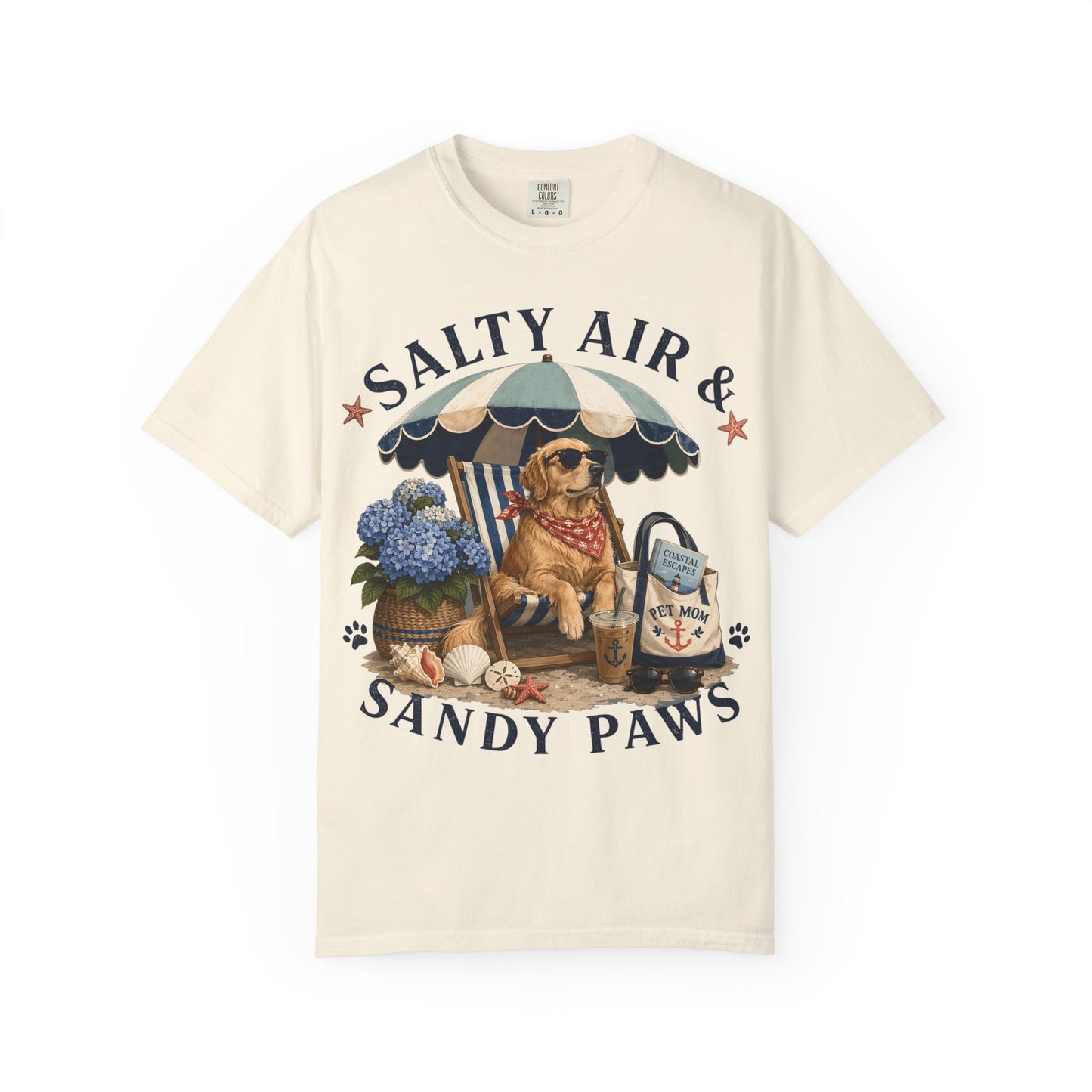 Salty Air and Sandy Paws — Cute Pet Lover Cottage T-Shirt