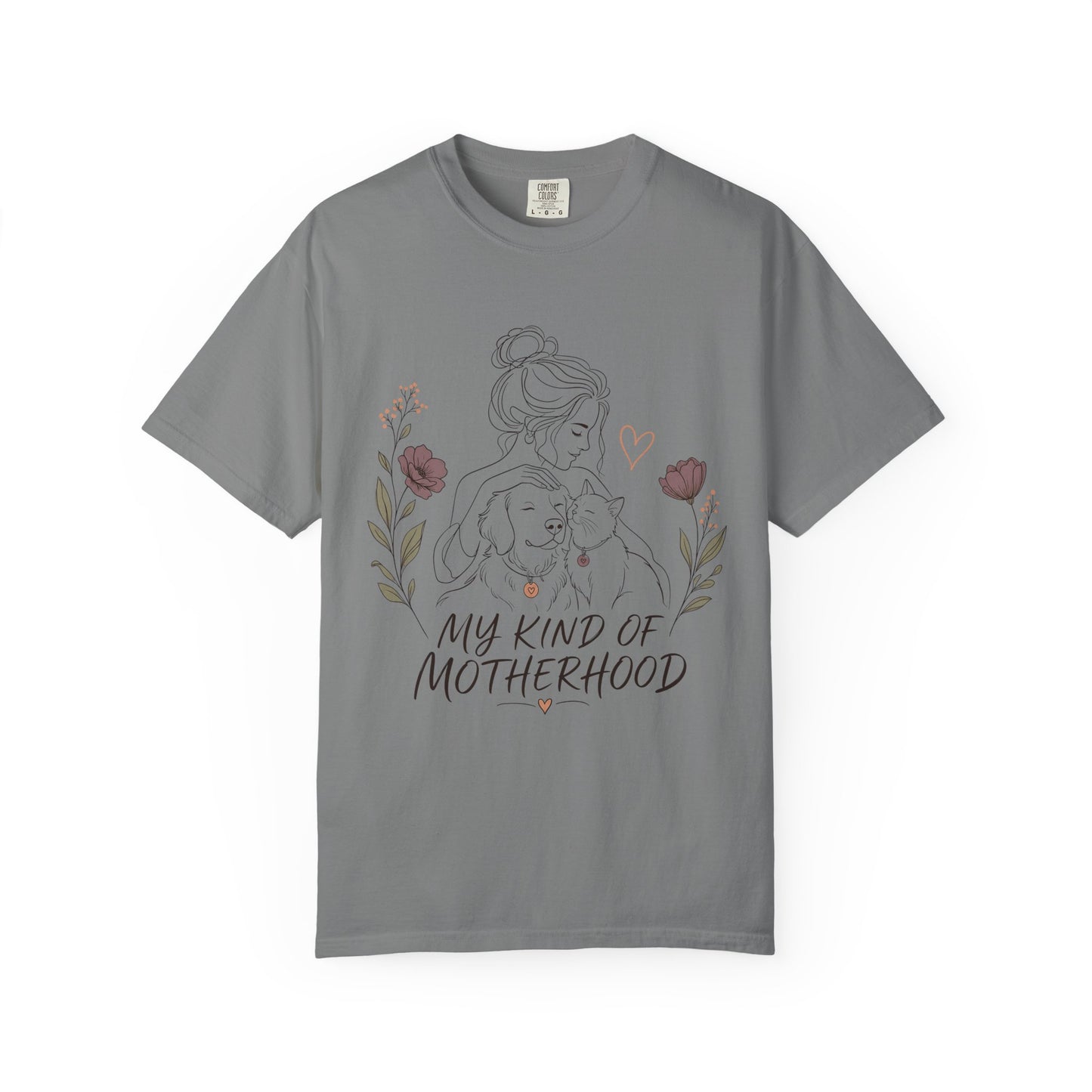 "My Kind of Motherhood" Dog & Cat Mom Line Art T-Shirt