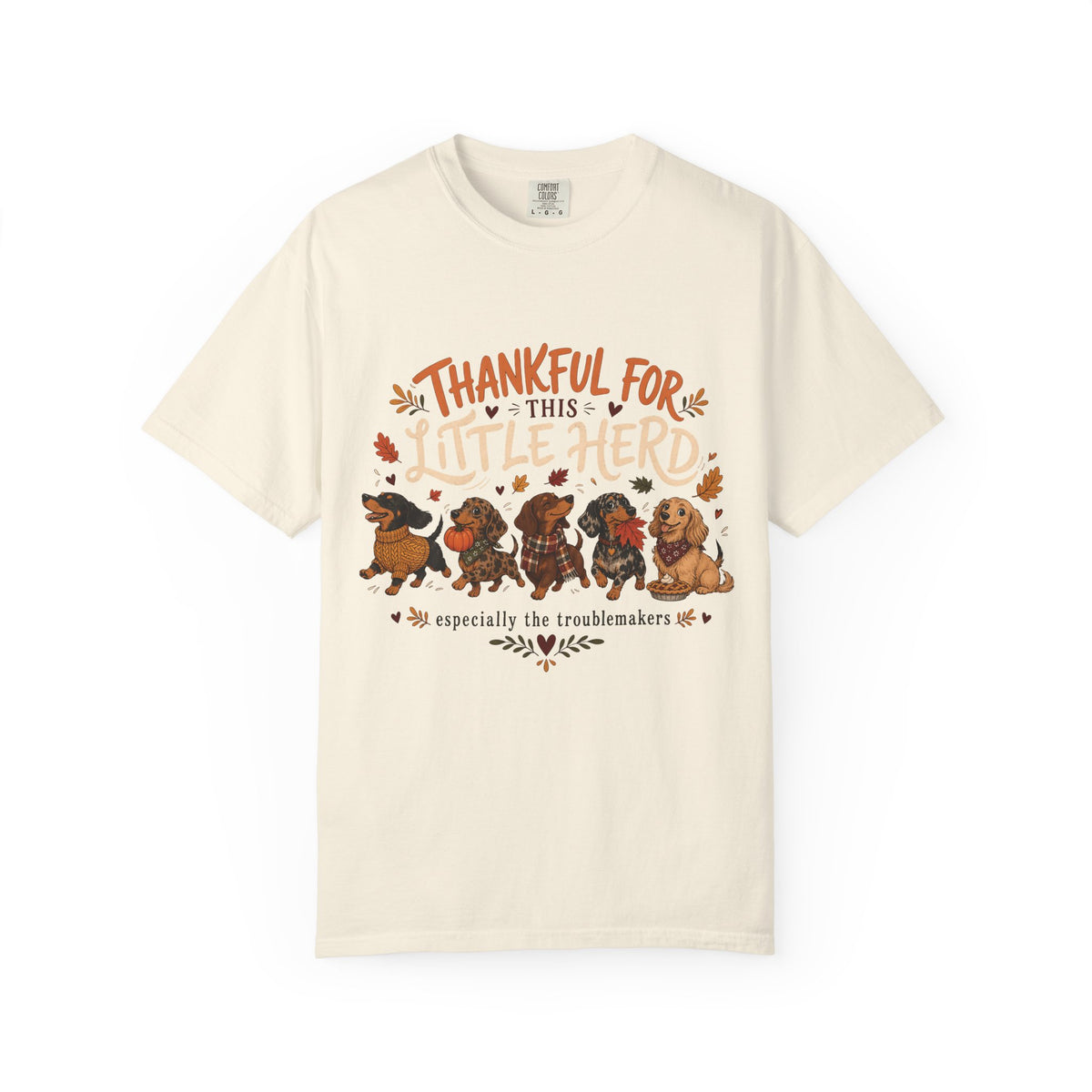 Thankful for This Little Herd T-Shirt – Funny Dachshund Dog Mom Tee
