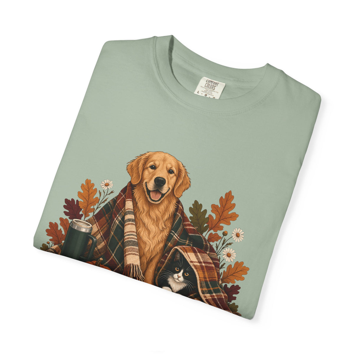 Cozy Fall Dog & Cat T-Shirt – Autumn Pet Parent Tee