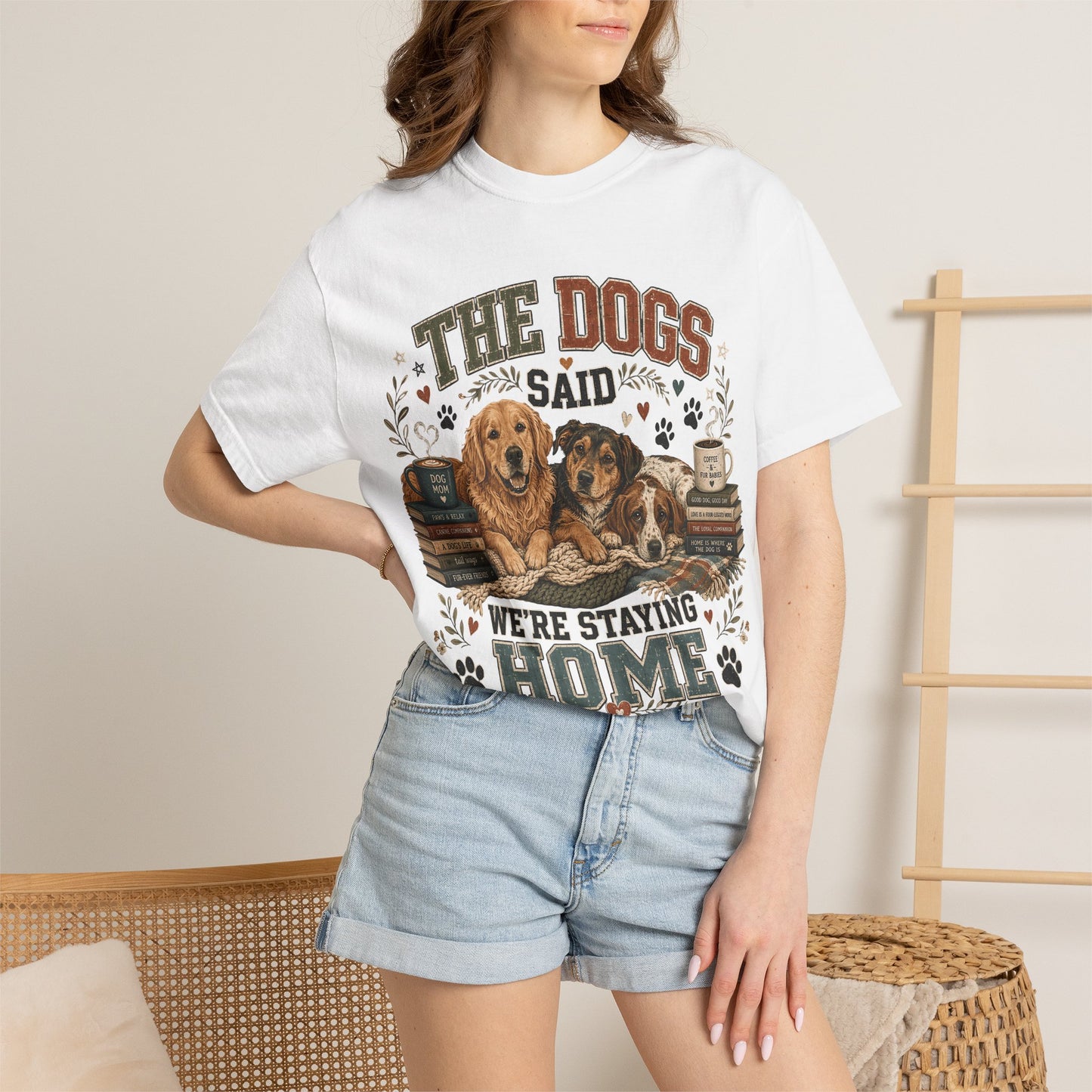 Dog Mom Staying Home Graphic - Cute Pet Lover T-Shirt