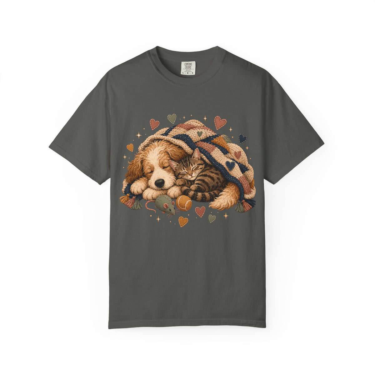 Sleeping Dog and Cat T-Shirt | Cozy Pet Lover T-Shirt