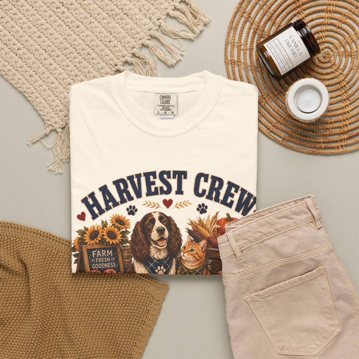 Harvest Crew – Paid in Snacks, Funny Fall Dog & Cat T-Shirt