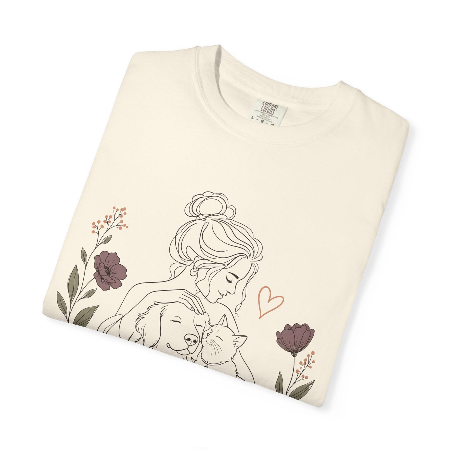 "My Kind of Motherhood" Dog & Cat Mom Line Art T-Shirt