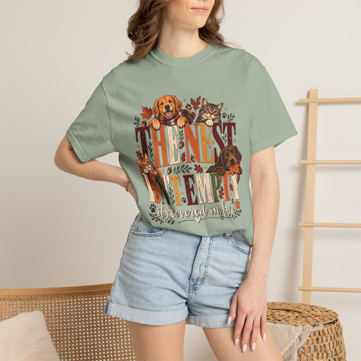 The Nest Isn't Empty It's Covered in Fur T-Shirt – Funny Empty Nester Pet Lover Tee