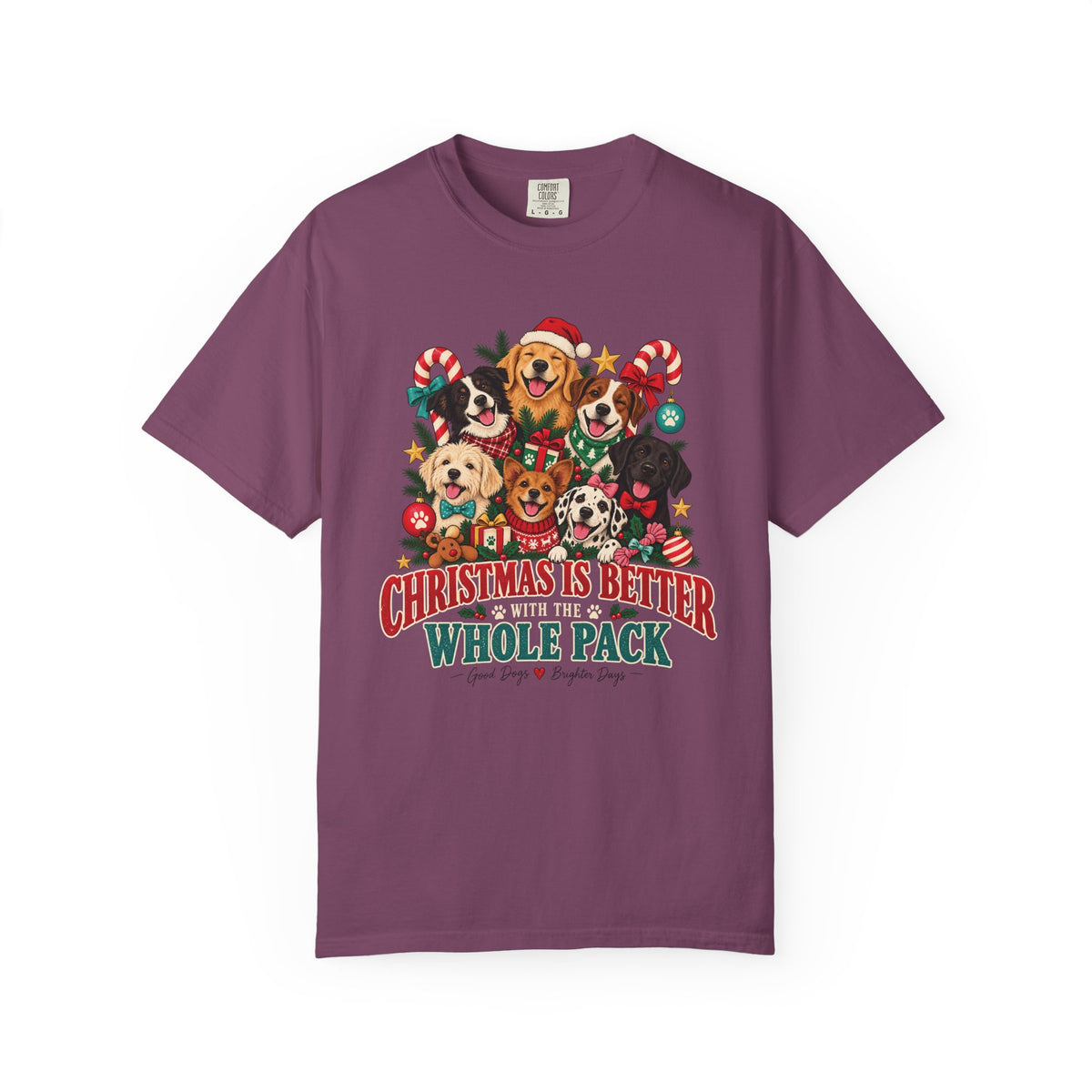 Christmas Is Better With the Whole Pack T-Shirt – Multi-Dog Christmas Tee
