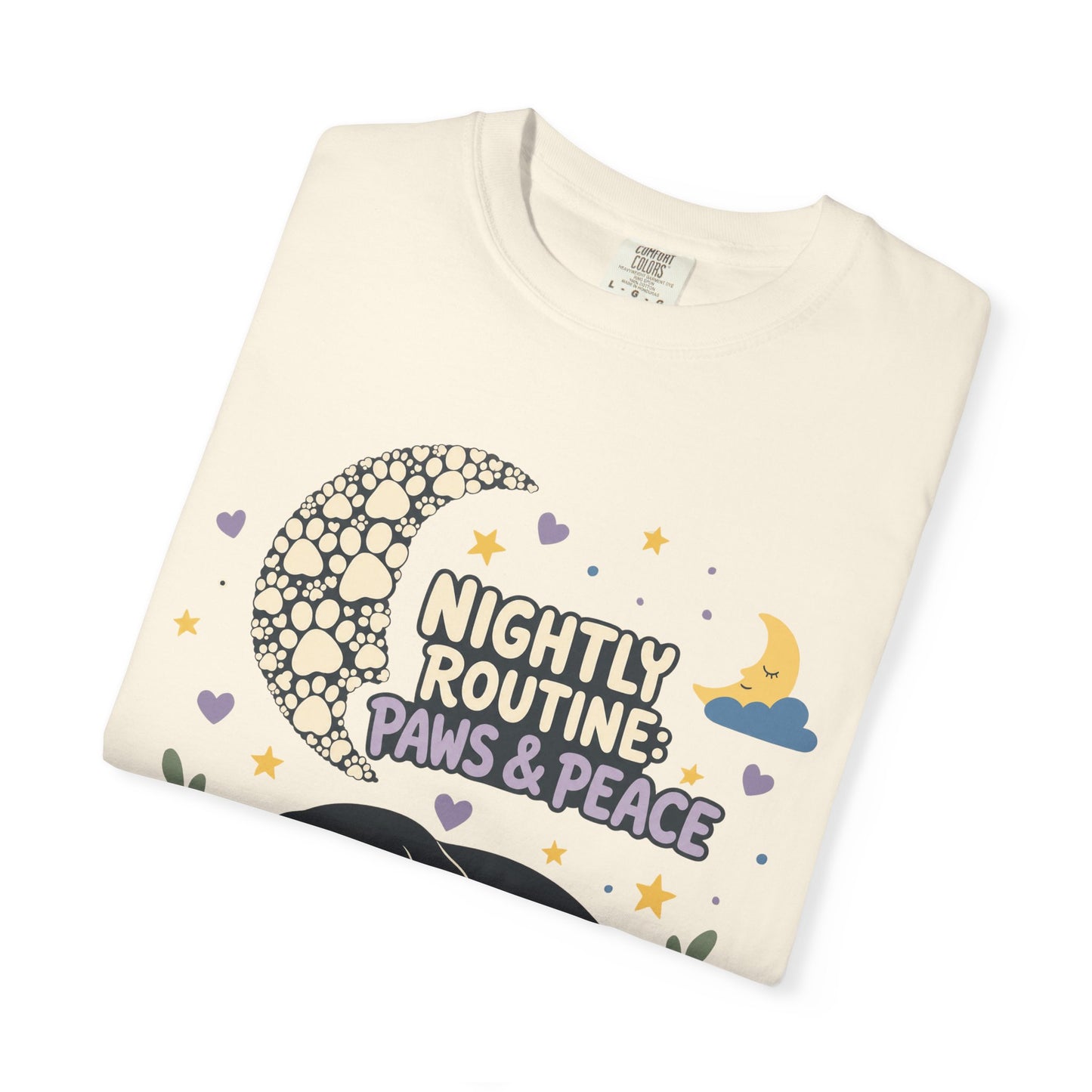Nightly Routine Paws and Peace — Cute Pet Lover T-Shirt