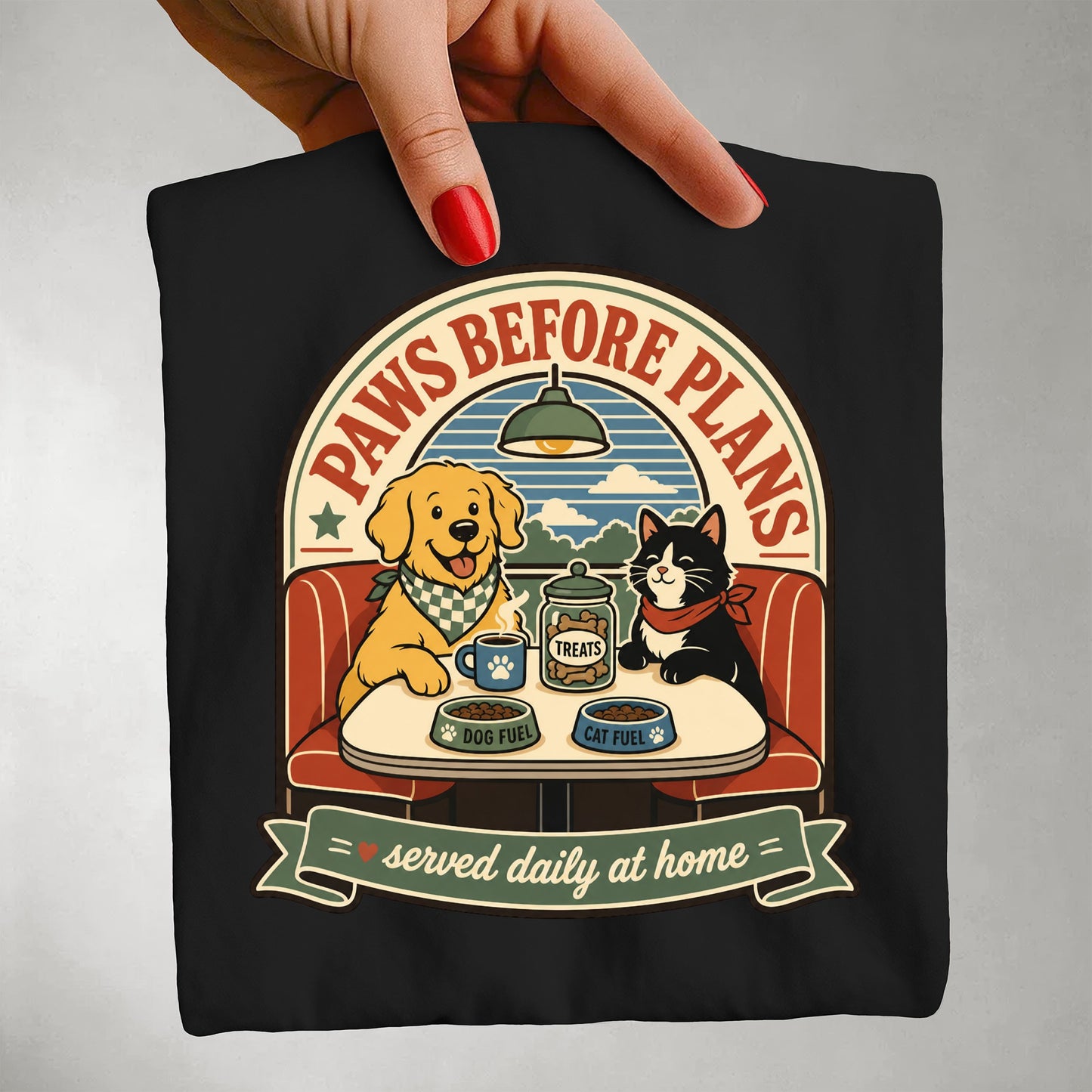 Paws Before Plans T-Shirt | Funny Dog Mom Cat Mom Comfort Colors Tee | Pet Parent Gift | House Full of Paws