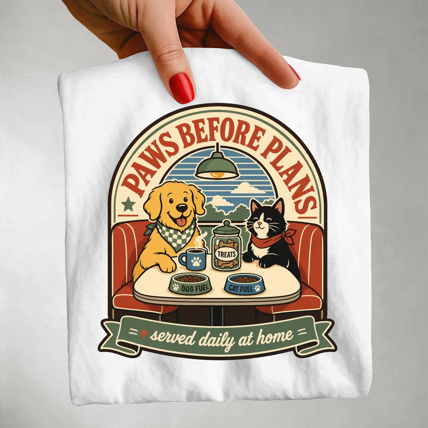 Paws Before Plans T-Shirt | Funny Dog Mom Cat Mom Comfort Colors Tee | Pet Parent Gift | House Full of Paws