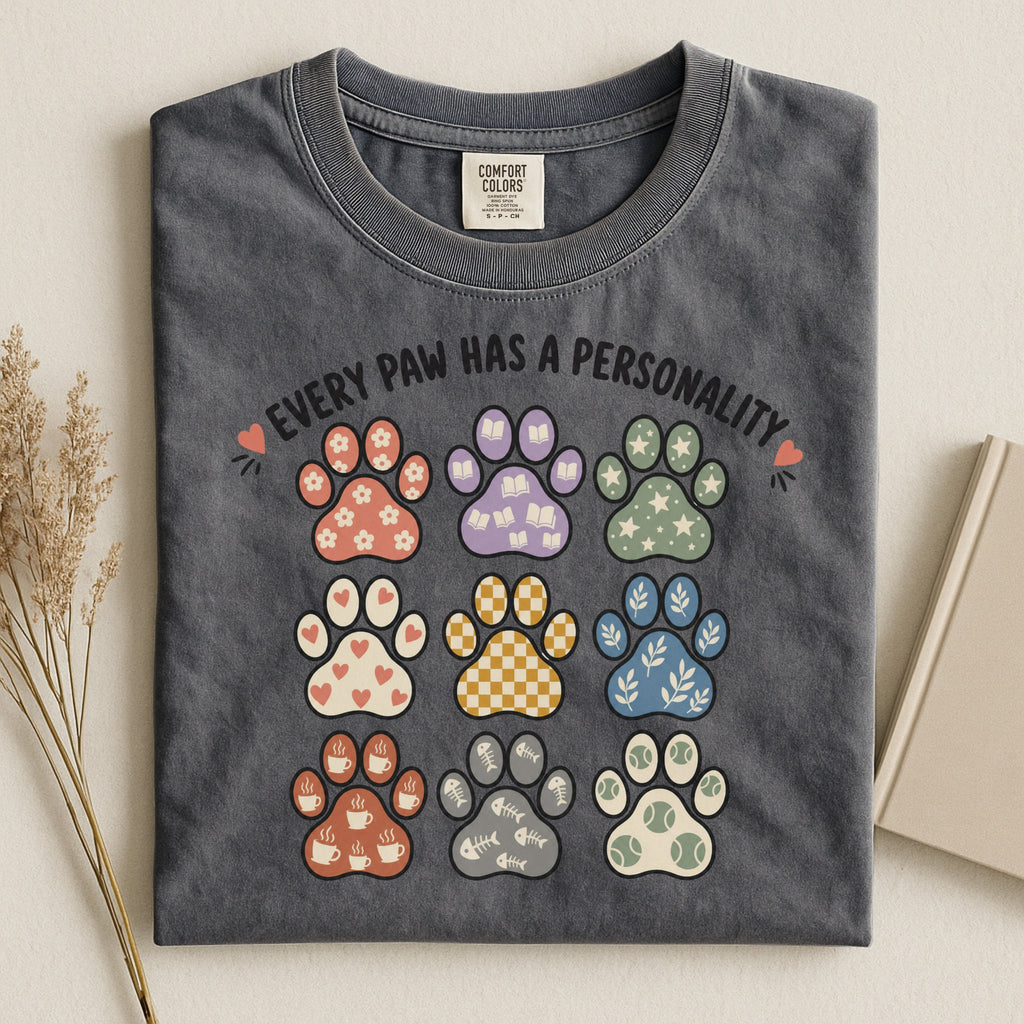 Every Paw Has a Perosnality - Gift for Pet Mom - Pet Parent Funny - Cute Dog Mom - Cute Cat Mom