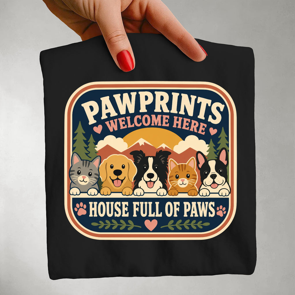 Paw Prints Welcome Here - Beloved Pet - Pet Parent T-Shirt