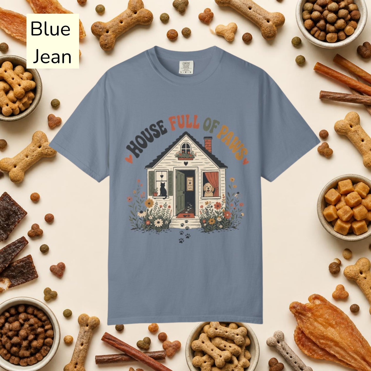 House Full of Paws T-Shirt — Cute Pet Lover Cottage T-Shirt