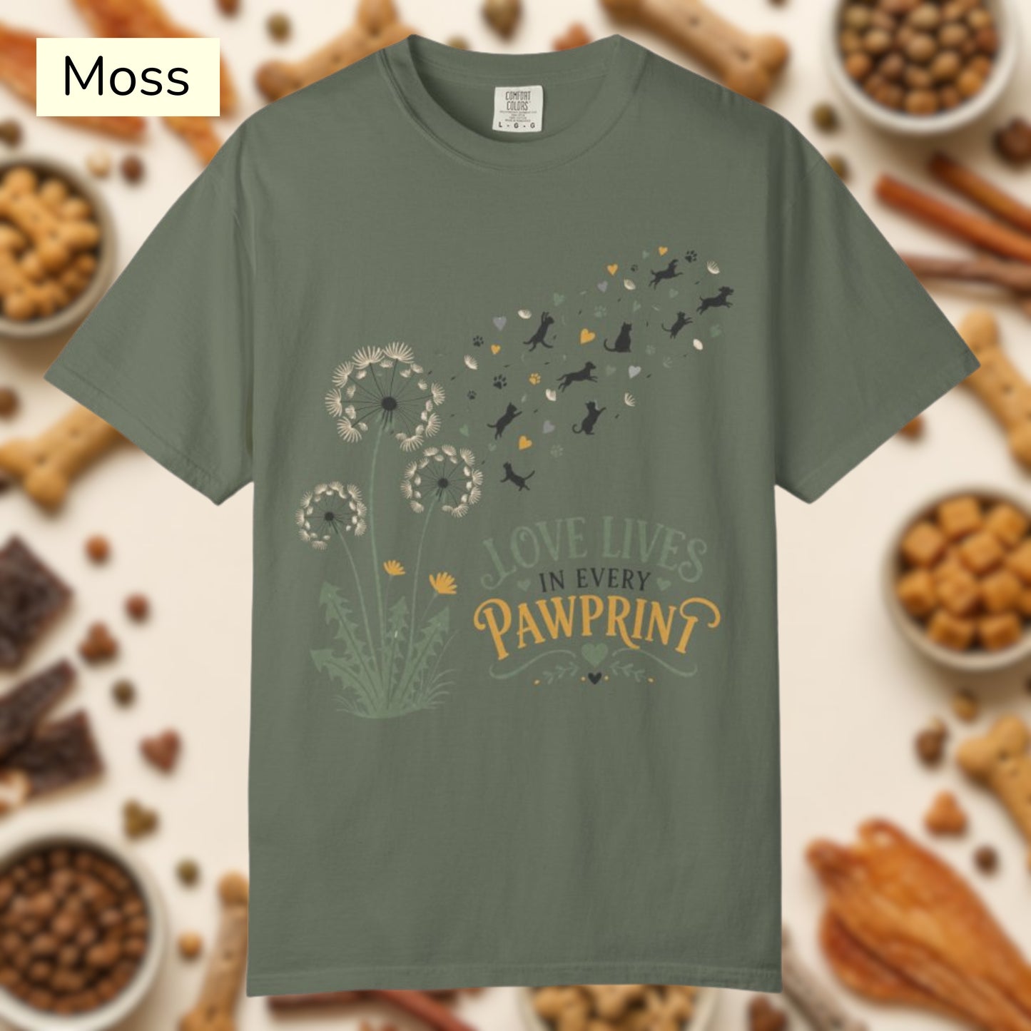 Love Lives in Every Pawprint — Cute Pet Lover T-Shirt