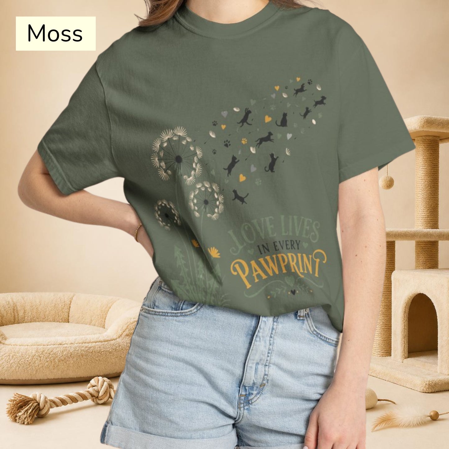 Love Lives in Every Pawprint — Cute Pet Lover T-Shirt