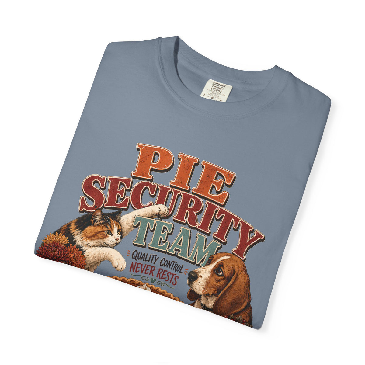 Pie Security Team – Funny Thanksgiving Dog & Cat T-Shirt