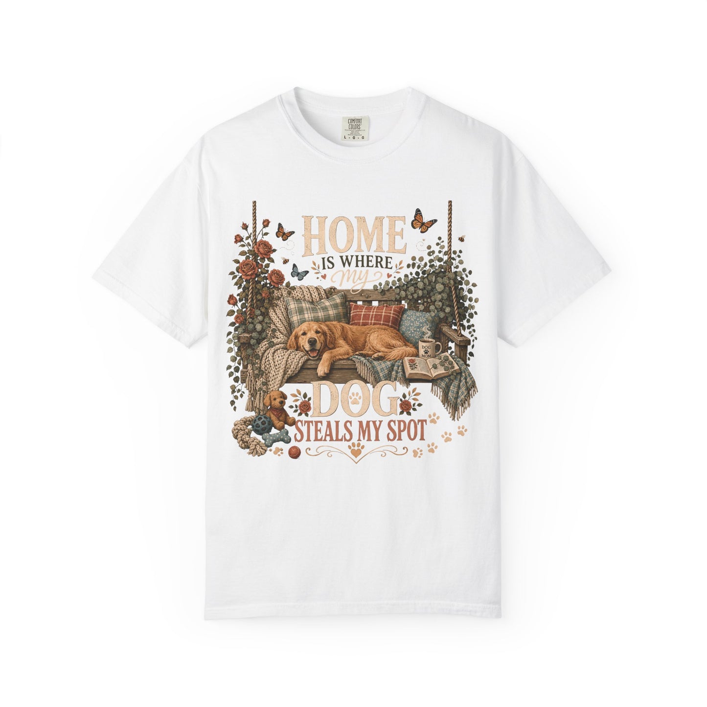 Home Is Where My Dog Steals My Spot, Golden Retriever T-Shirt