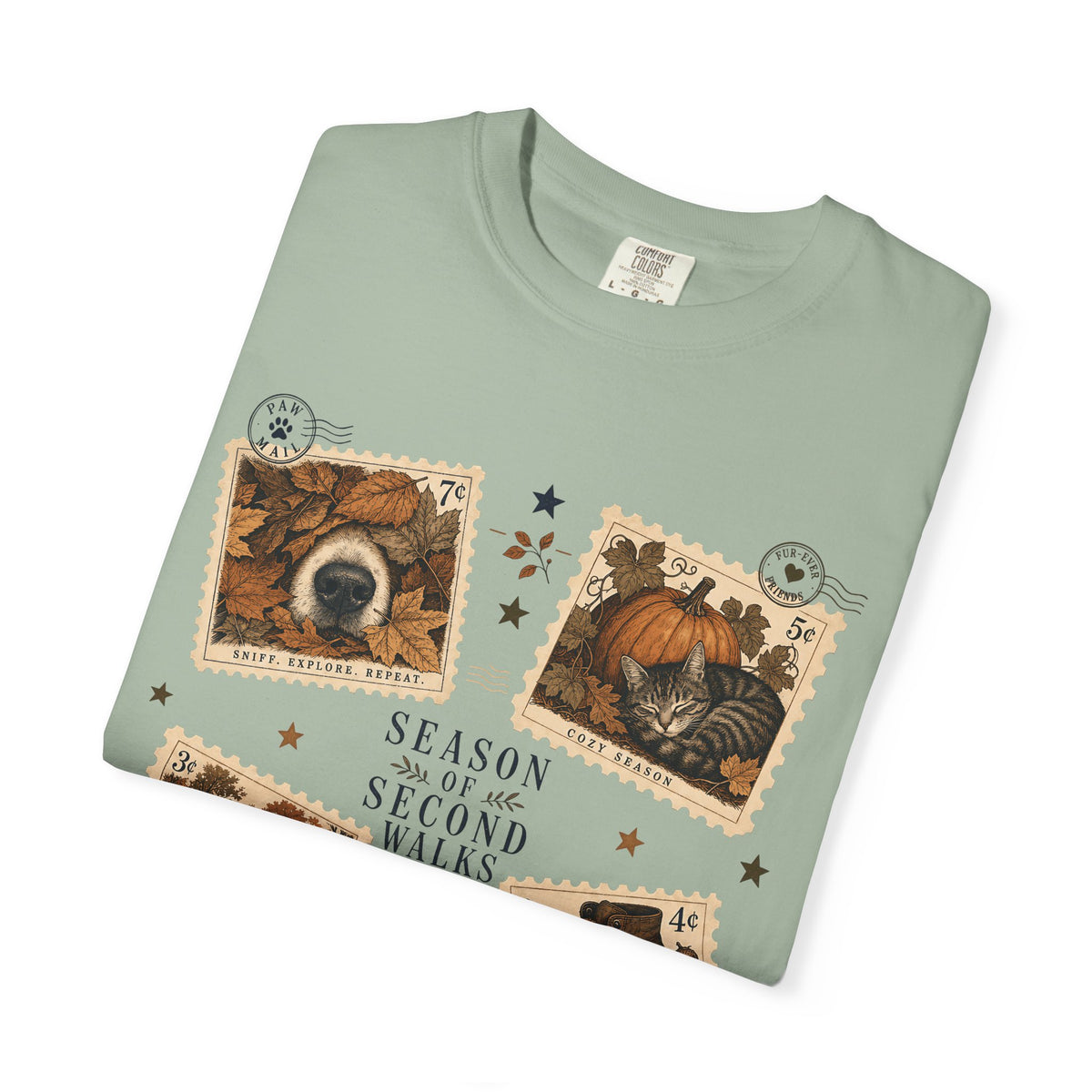 Season of Second Walks T-Shirt – Vintage Fall Dog Walking Pet Parent Tee