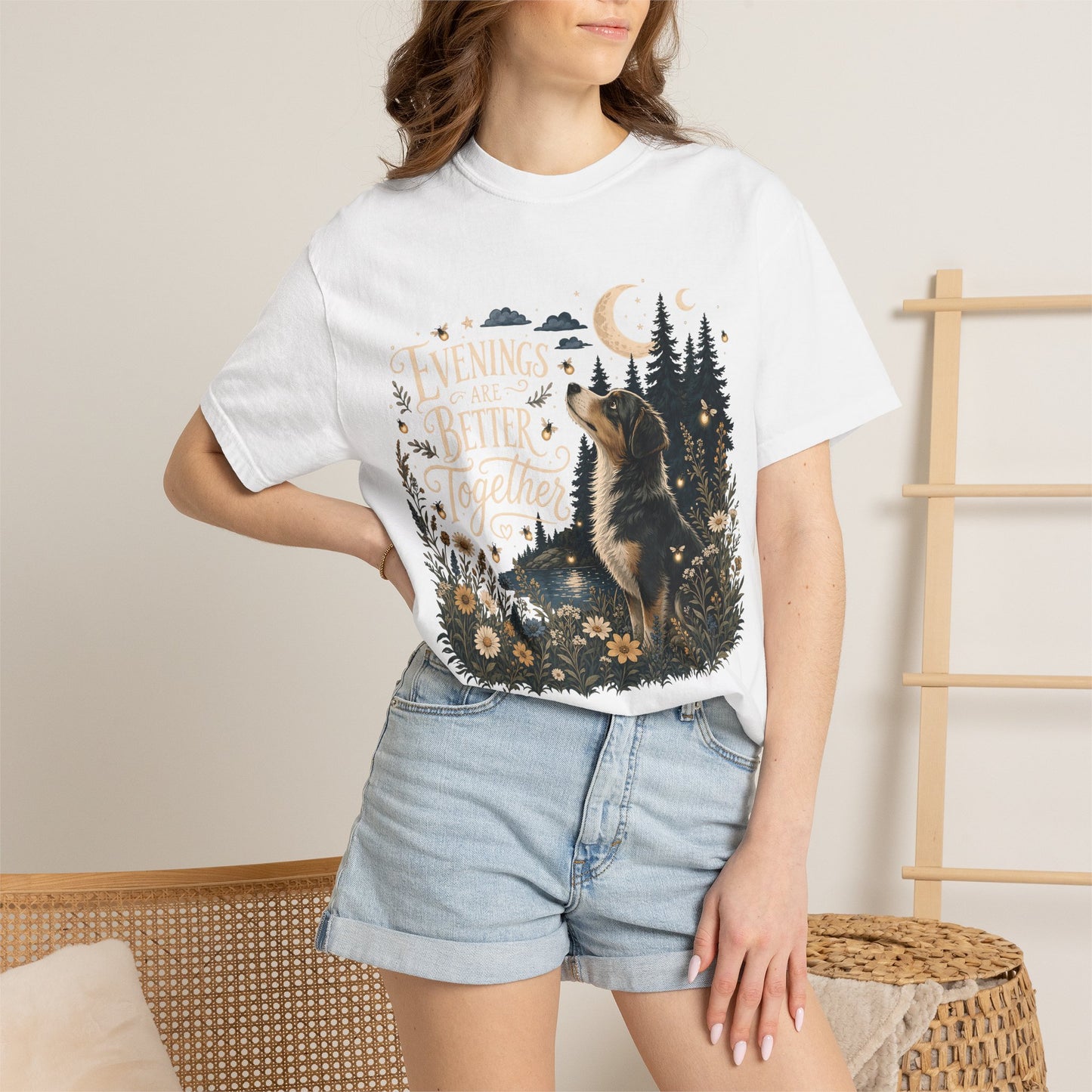 Evenings Are Better Together — Cute Pet Lover T-Shirt
