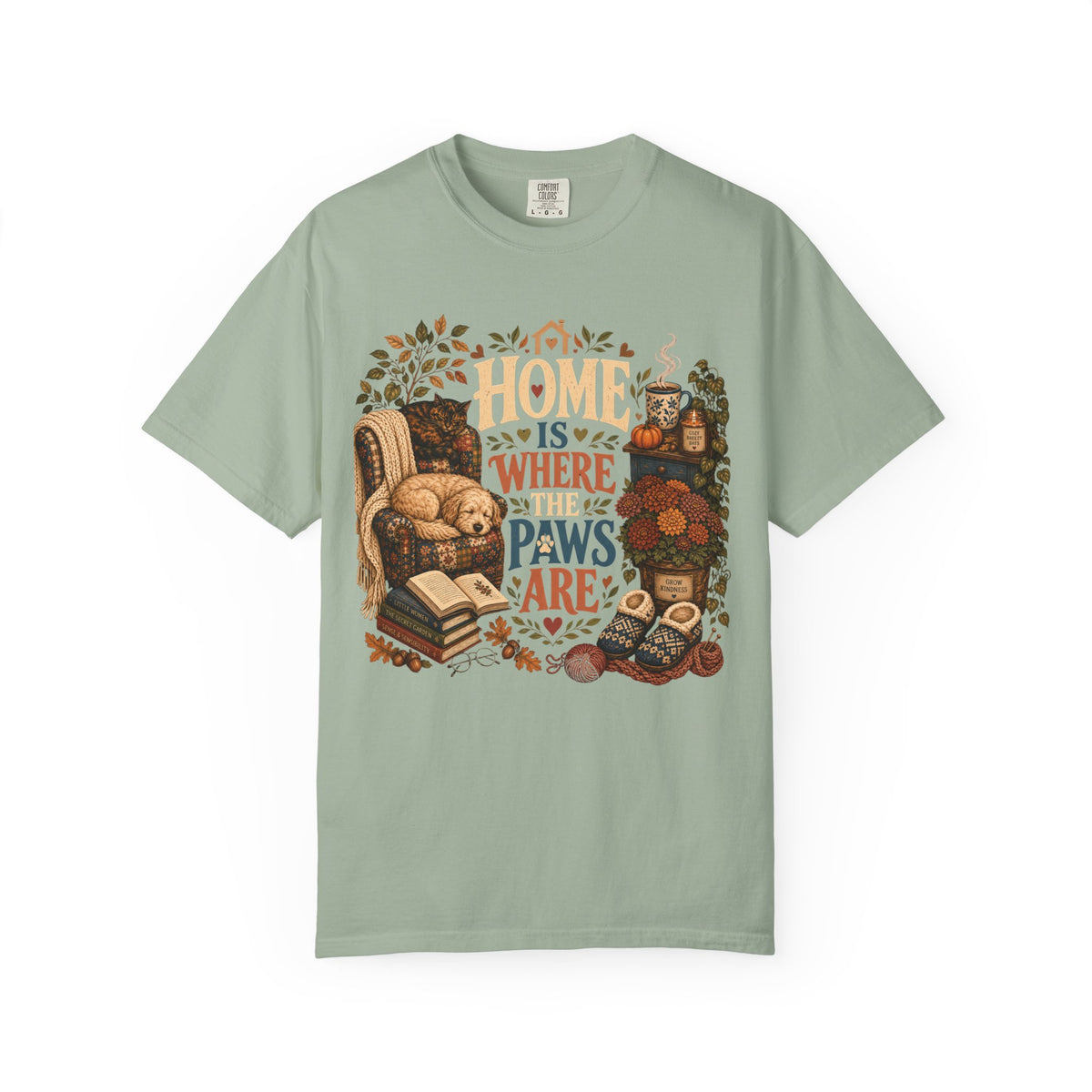 Home Is Where the Paws Are – Cozy Dog & Cat Lover T-Shirt