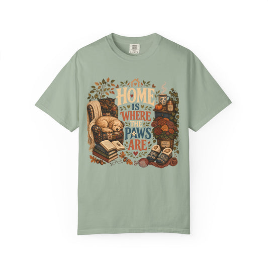 Home Is Where the Paws Are – Cozy Dog & Cat Lover T-Shirt