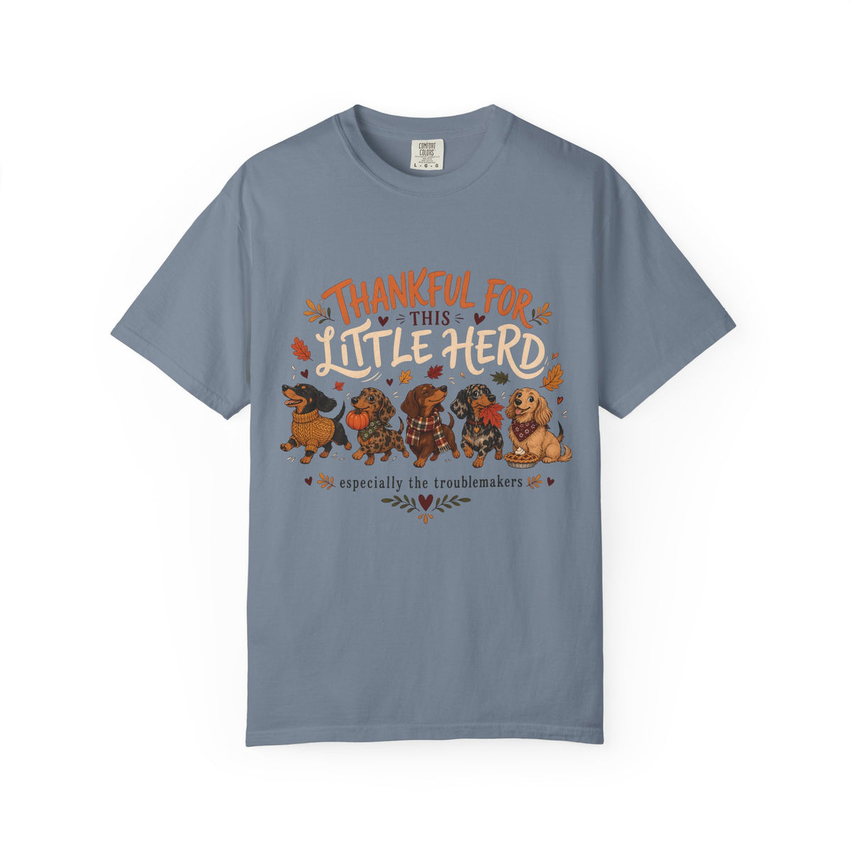 Thankful for This Little Herd T-Shirt – Funny Dachshund Dog Mom Tee