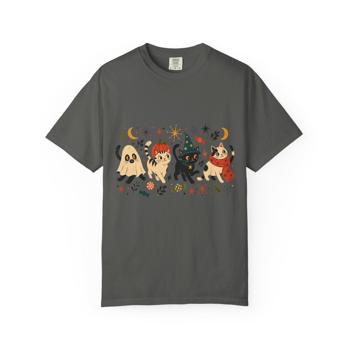 Halloween Cats T-Shirt – Retro Spooky Cat Lover Tee