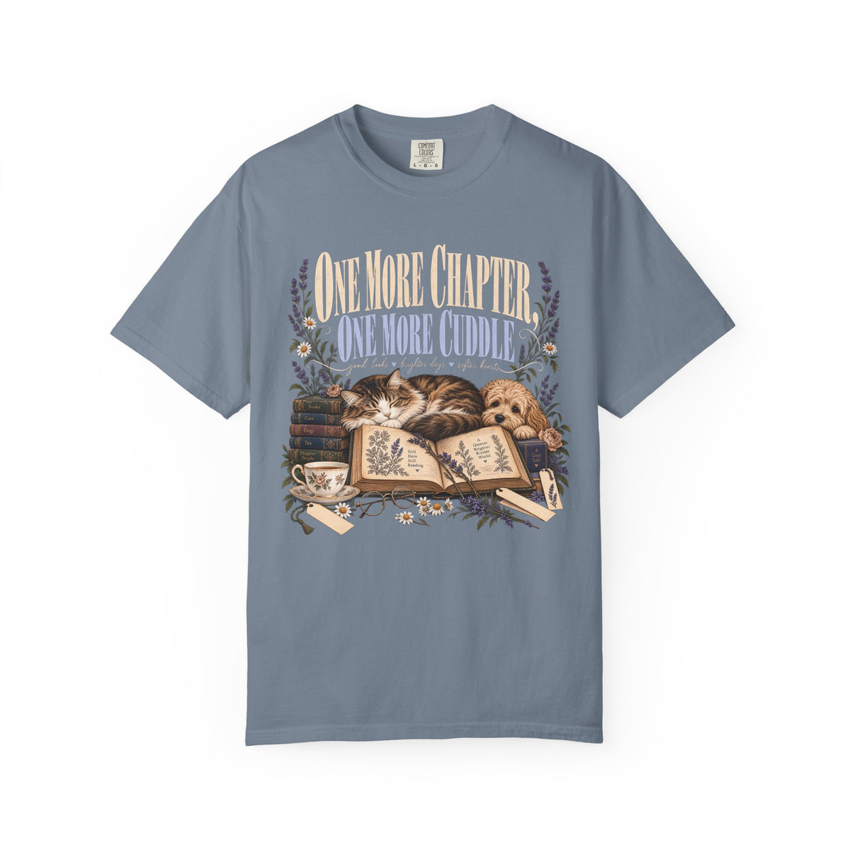 One More Chapter One More Cuddle T-Shirt – Book Lover Dog & Cat Tee