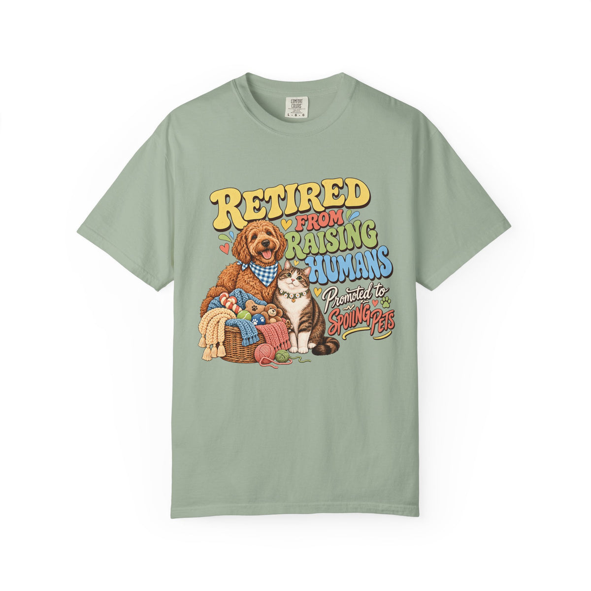 Retired From Raising Humans T-Shirt – Funny Dog & Cat Empty Nester Tee