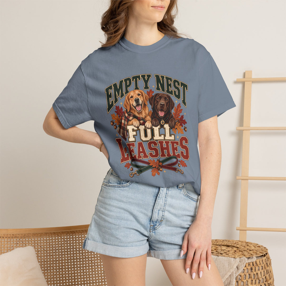 Empty Nest Full Leashes T-Shirt – Funny Empty Nester Dog Lover Tee