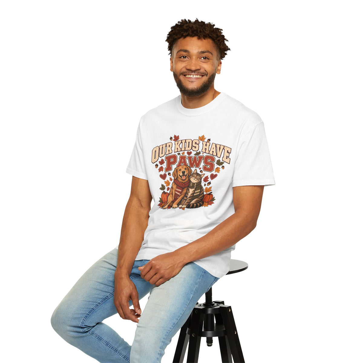 Our Kids Have Paws T-Shirt – Autumn Dog & Cat Pet Parent Tee