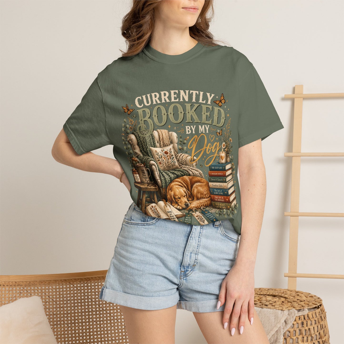 Currently Booked by My Dog Shirt  Cozy Reader Gift | Dog Mom T-Shirt