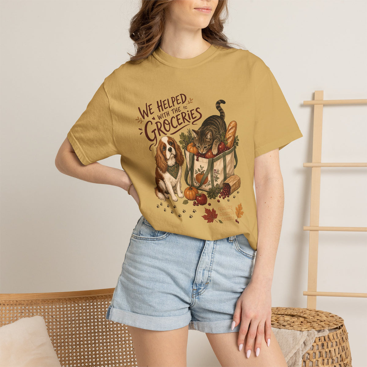 We Helped With the Groceries T-Shirt – Funny Dog & Cat Pet Lover Tee